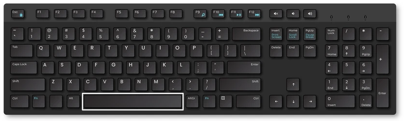 Davinci resolve - keyboard with highlight spacebar