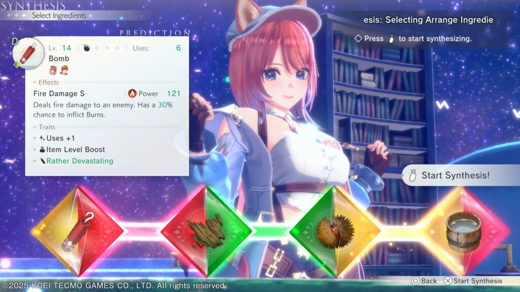 Atelier Resleriana: The Red Alchemist & the White Guardian - the alchemy puzzle recipe window