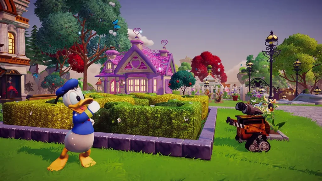 Donald Duck and Wall-E from the base game - Disney Dreamlight Valley