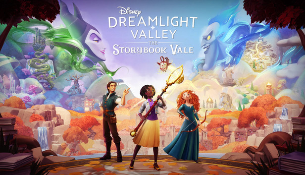 Dreamlight Valley DLC The Storybook Vale with characters from brave and Hercules