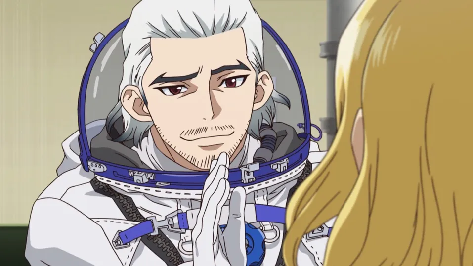 Senku's adoptive father Byakuya Ishigam in a space suit - Dr. Stone Anime