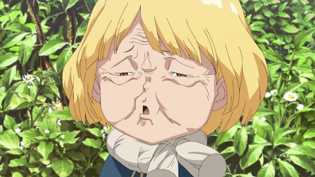 Suika: She can't see very well, she calls it the fuzzy sickness - Dr. Stone Anime