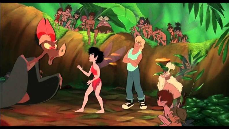 Crysta showing Zak for her whole tribe
Batty is not happy - FernGully: The Last Rainforest