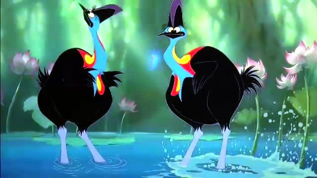 colourful Forest animals standing in a river - FernGully: The Last Rainforest