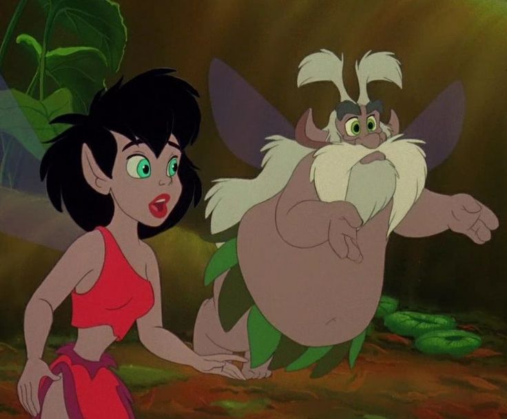 Crysta and her father look off camera surprised - FernGully: The Last Rainforest