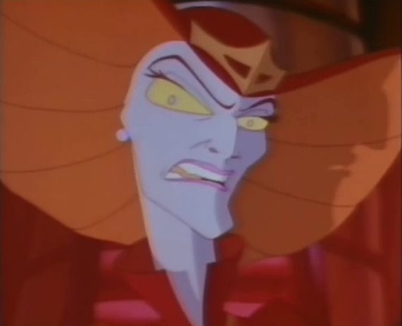 Messina, Freddie's aunt (Human form) frowning at the camera -  Freddie as F.R.O.7 
