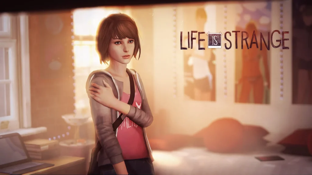 Life is Strange Game - The character holds her arm and looks off screen sadly