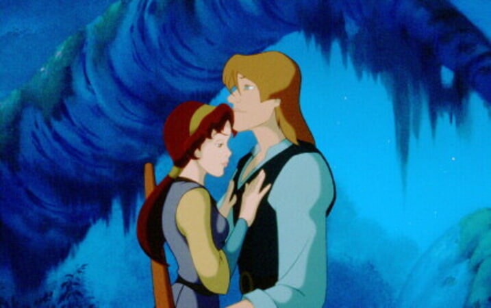 Garett and Kayley sharing a sweet moment, finally realizing their feelings for each other - Quest for Camelot