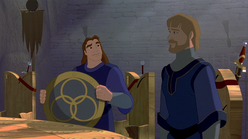 King Arthur with his knights of the round table and next to him is Kayley's father - Quest for Camelot