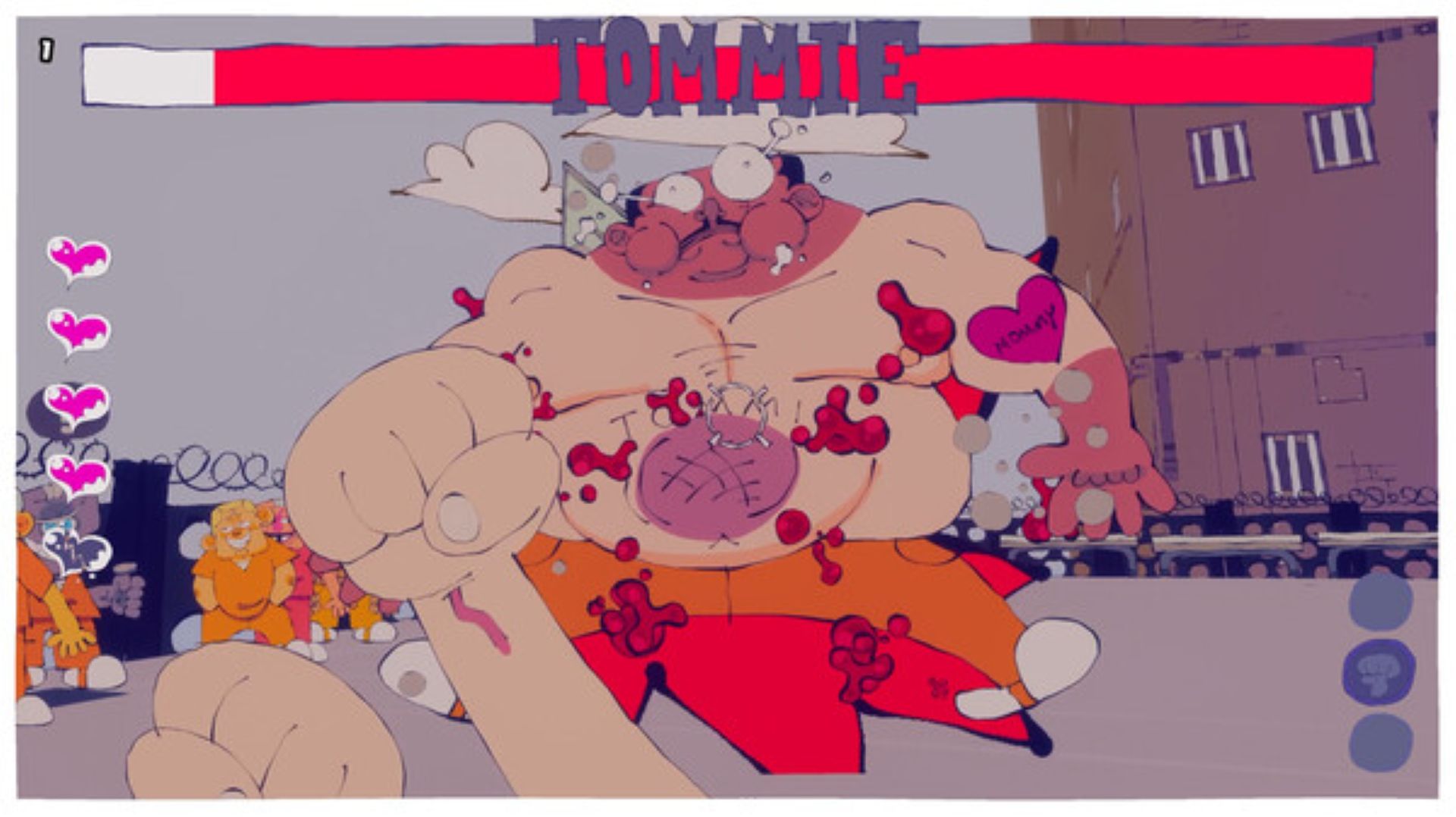 A boss fight against Tommie where you can only use your fists - Shooty Shooty Robot Invasion