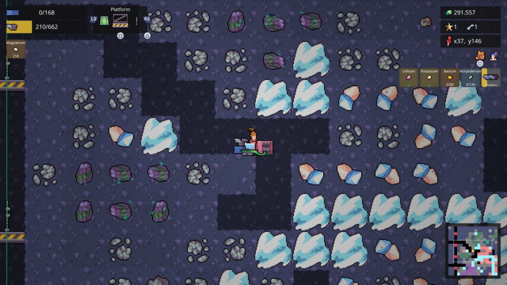 super mining mechs - a digger in a 2d pixel environment