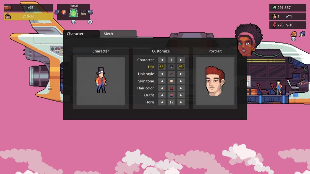 super mining mechs - The character creation menu