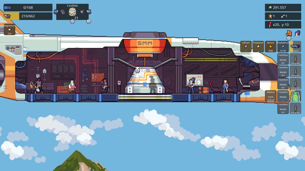 super mining mechs - a space ship in a 2d pixel setting