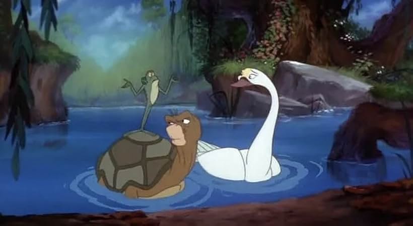 The Swan Princess - the swan and turtle look at the frog  - 90s Movies
