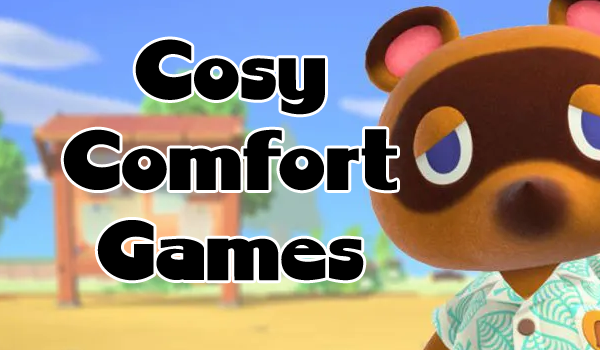 cosy game thumbnail featuring tom nook from animal crossing