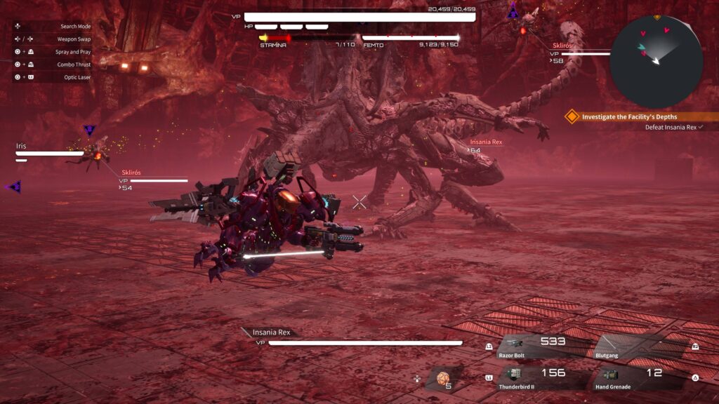 player vs a giant dragon like like immortal in Daemon X Machina