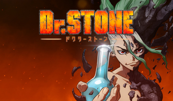 Dr. Stone Anime Thumbnail with logo and character art