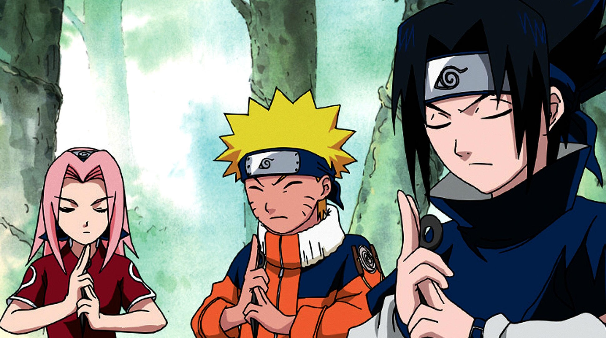 Team 7, left to right
Sakura, Naruto, Sasuke - Naruto 