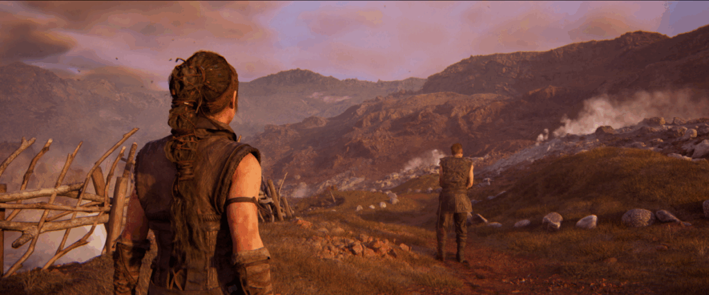 Scenery view, Thorgestr showing Senua the way - Hellblade II: Senua’s Saga