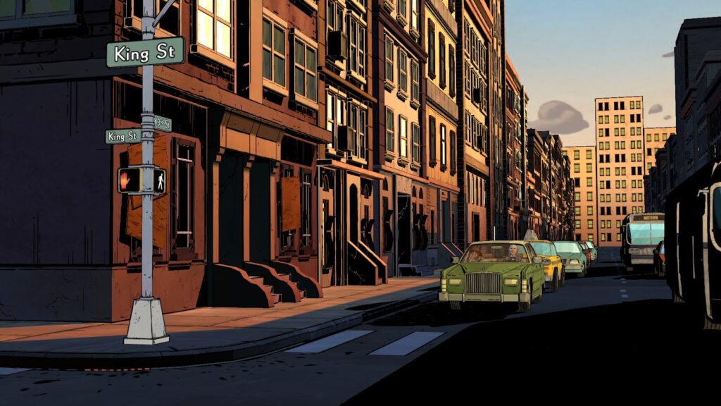 Street view during the day in Fabletown - The Wolf Among Us