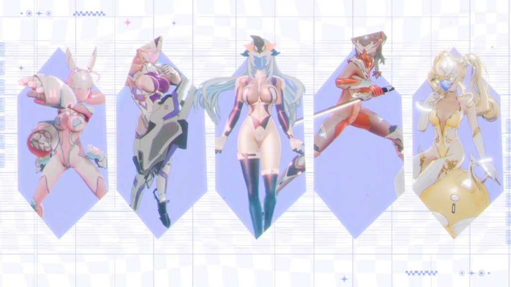 A screenshot from the opening movie showing the Idols in their battle forms for livestreams.
Ultragirl Alters, 2025