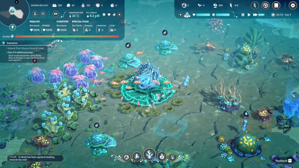 Life Below - a view of the gamescreen showing a wonderful waterland