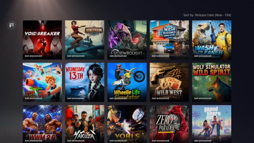 A screen shot of the PlayStation Store showing a selection of games currently on the store with ai and misleading thumbnail images