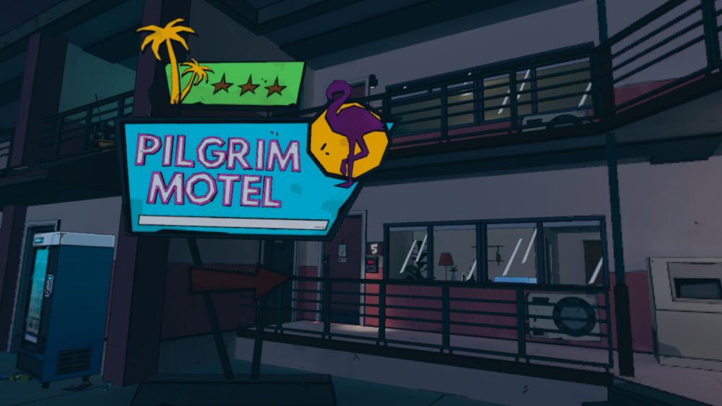 Pilgrim motel with the sign in view - Men In Black Most Wanted