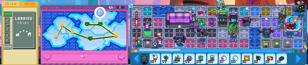 Berserk B.I.T.S - view of a busy deck and net board with a floating quest bubble