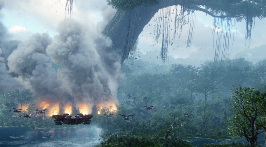 RDA attack on Hometree of the Omaticaya clan - AVATAR