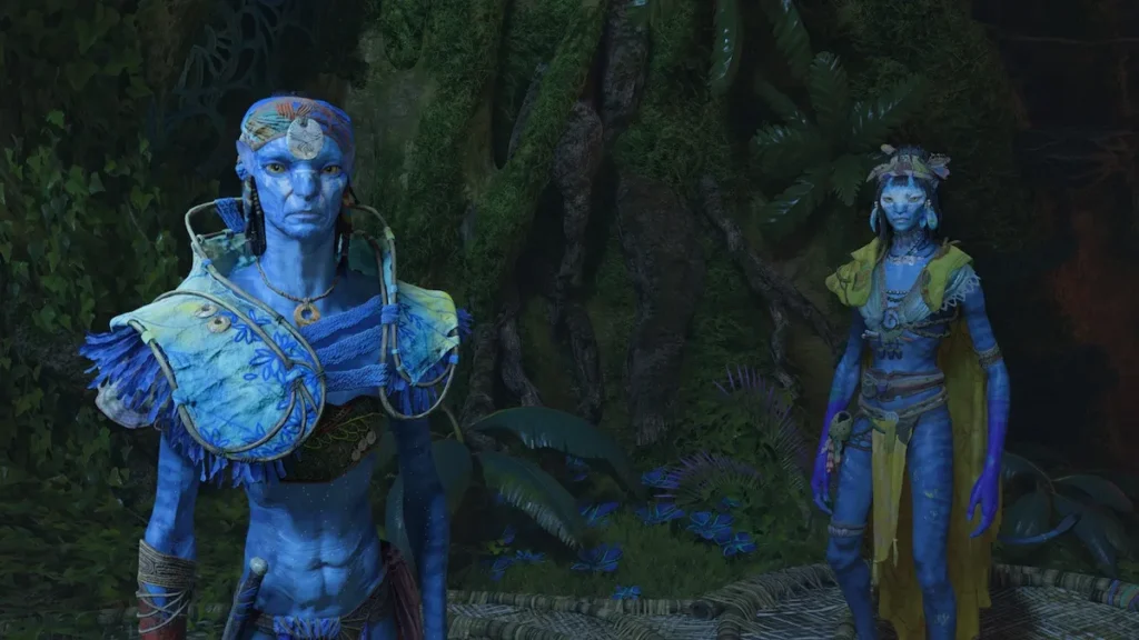Left side: Ka'nat, the Olo'eyktan of the Aranahe clan.
Right side: Nefika, one of the greatest weavers of the Aranahe clan.