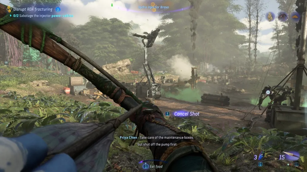 First person view of shooting an arrow - Frontiers of Pandora