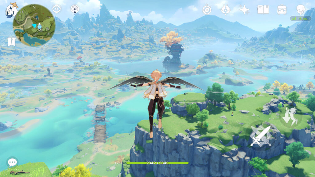 Gameplay of the travler character, male version - Genshin Impact