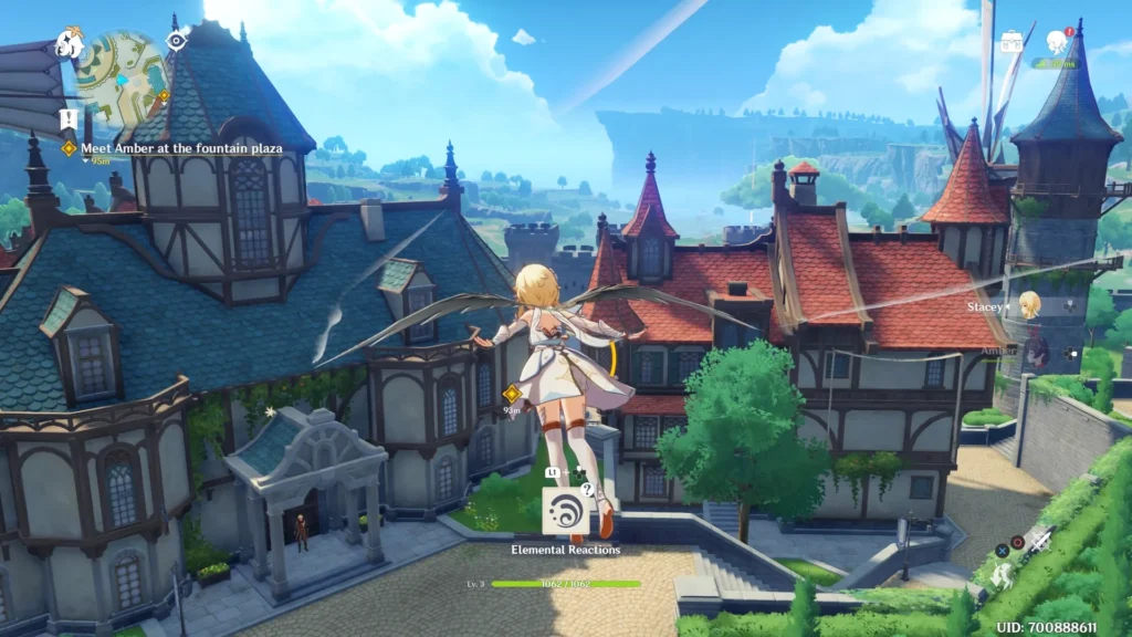 Gameplay of the travler character, female version - Genshin Impact