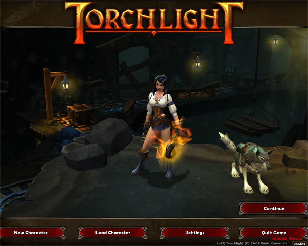 Fate vs Torchlight - Torchlights basic character and pet wolf.