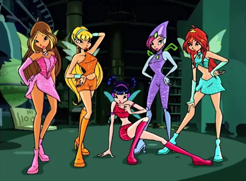Winx Club series - reboots crash out
Left to right - Flora, Stella, Musa, Techna and Bloom