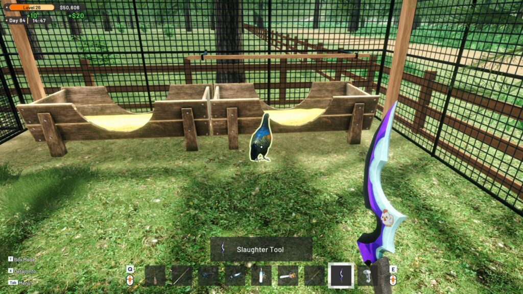 Ranch Farm & Store Simulator - getting ready to take out a bird with my trusty tool
