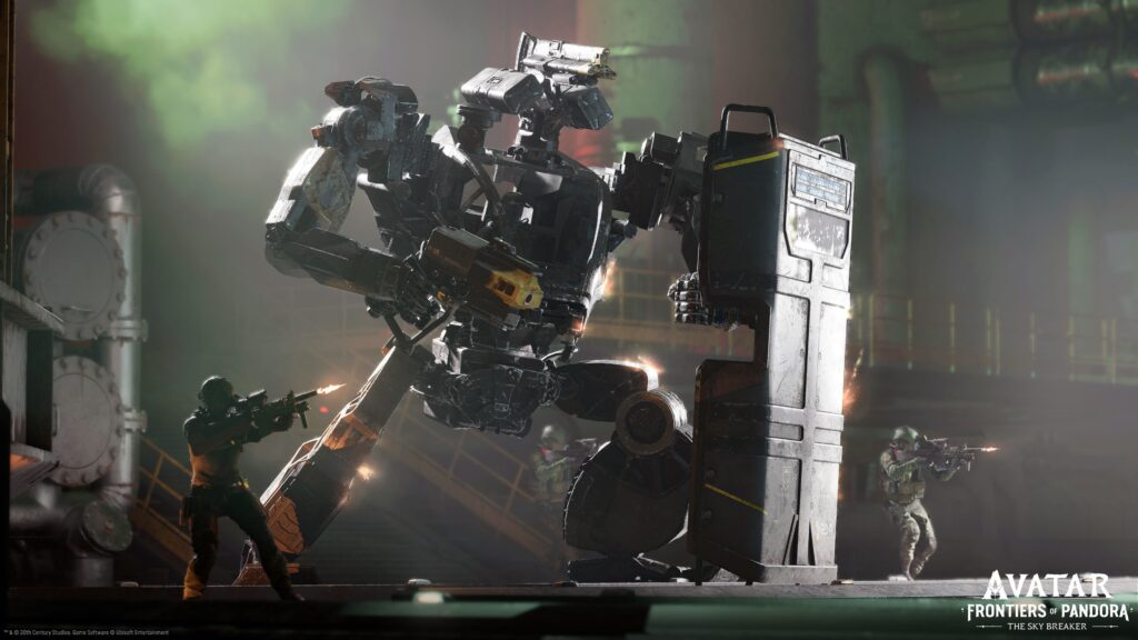 Still picture of new enemies, shielded AMP suit - The Sky Breaker
