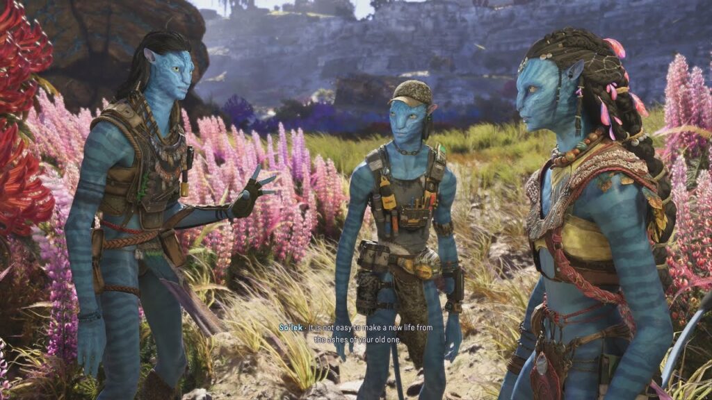 Left to right
So'lek, Teylan and Ri'nela in conversation - The Sky Breaker