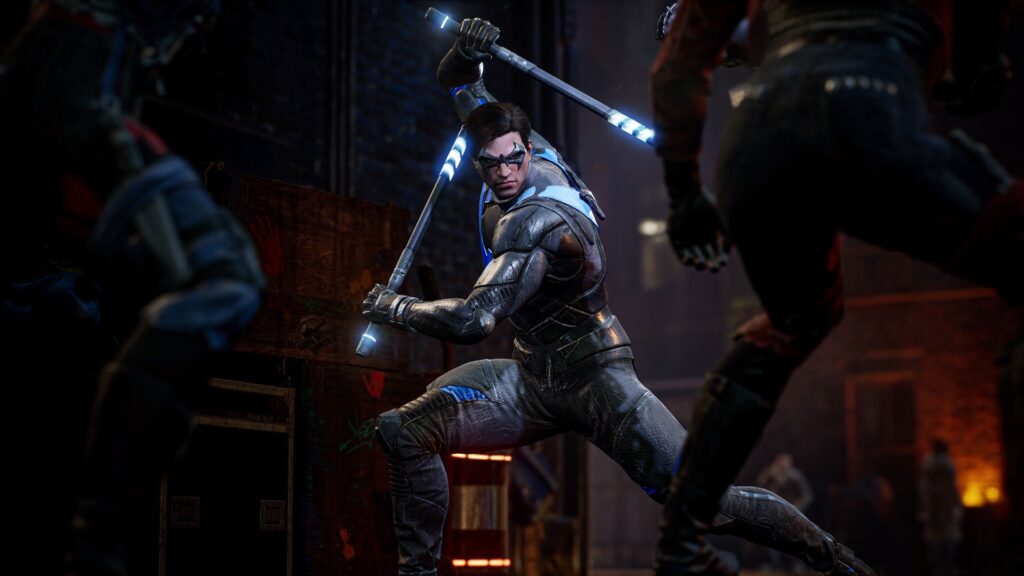 Combat cut scene with Nightwing as the chosen character - Gotham Knights