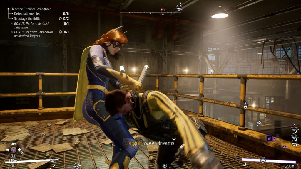 Combat gameplay with Batgirl as the chosen character - Gotham Knights