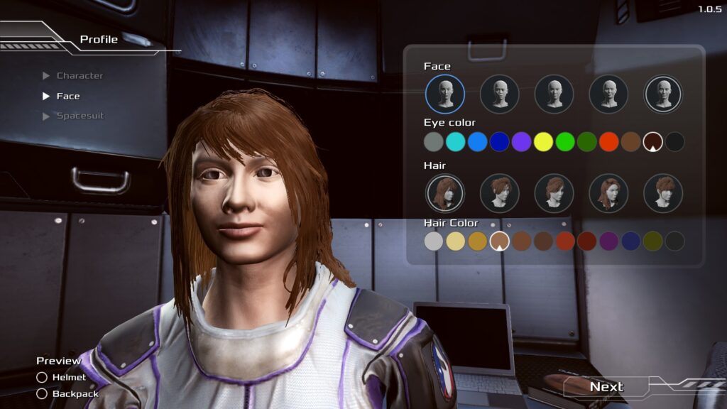Occupy Mars - character creation screen