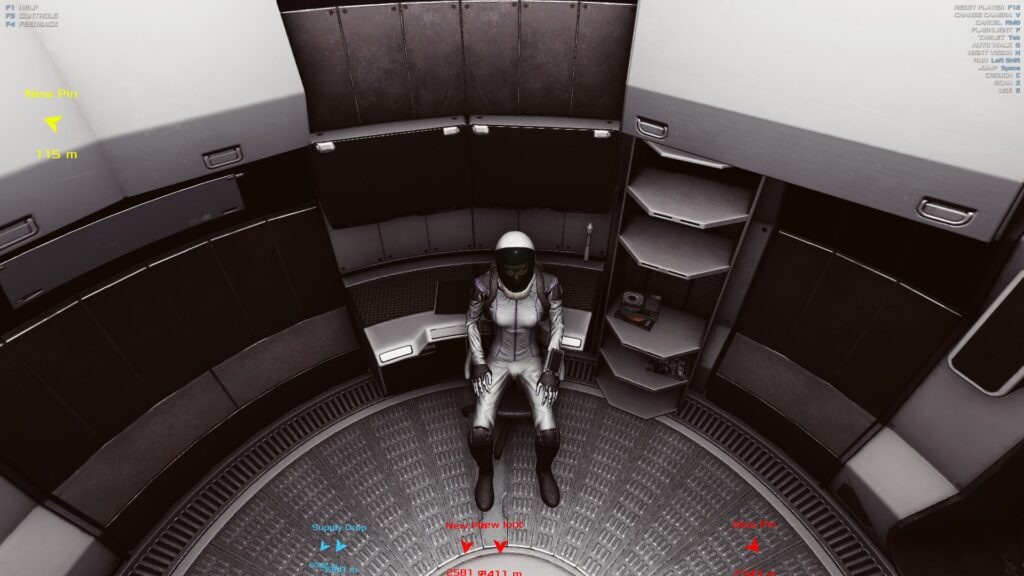 Occupy Mars - the player sitting at a desk with a helmet on
