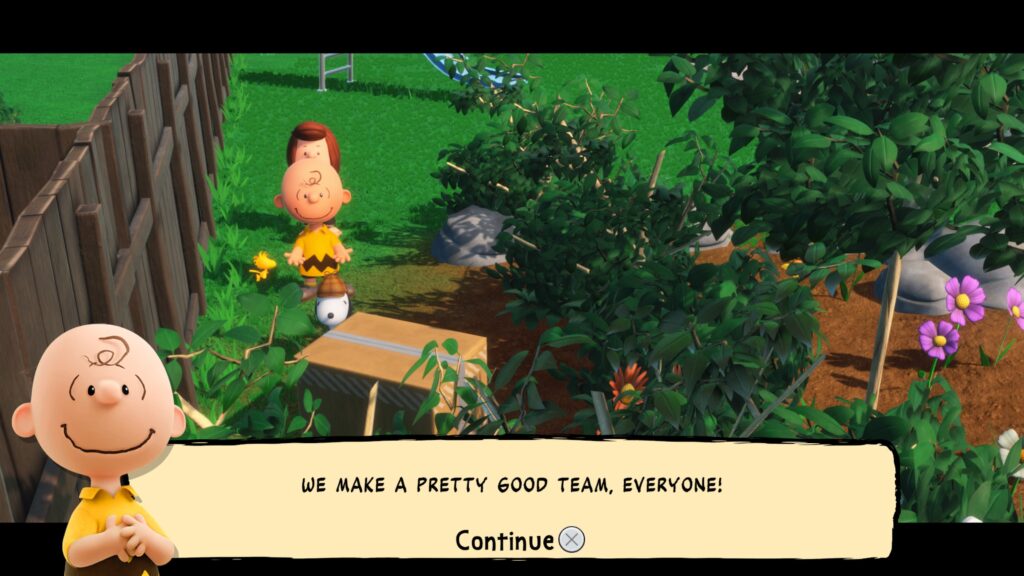 Snoopy & The Great Mystery Club: Snoopy leads the gang through a garden Charlie Brown says we make a pretty good team