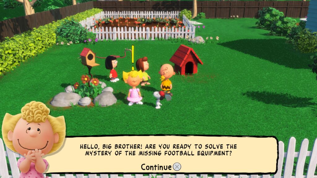 Snoopy & The Great Mystery Club: Everyone goes to Sally to solve the mystery. She asks if you are ready