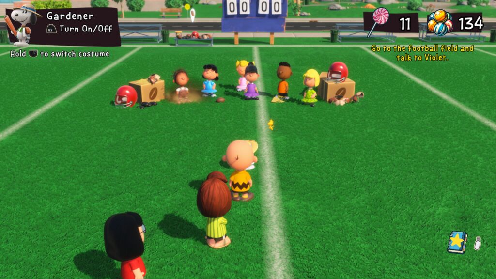 Snoopy & The Great Mystery Club: everyone gathers in on the football pitch to solve the mystery