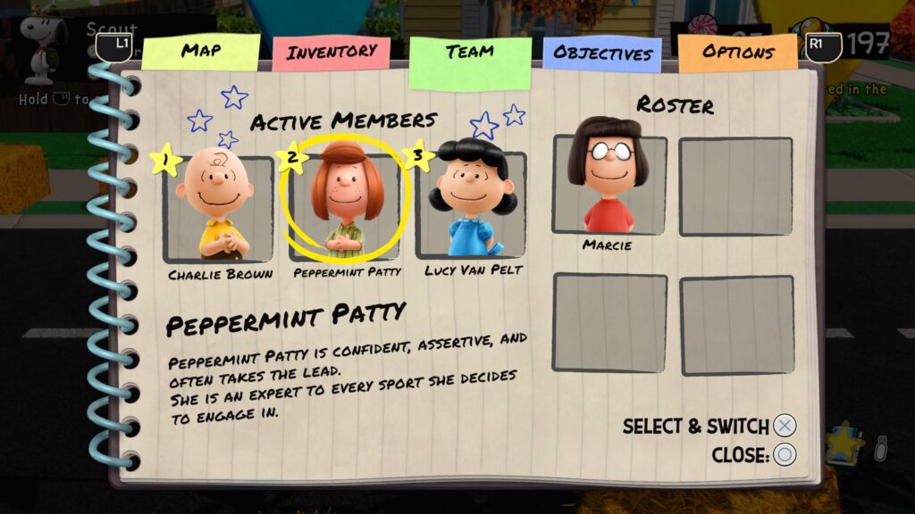 Snoopy & The Great Mystery Club: a look at the team meanu