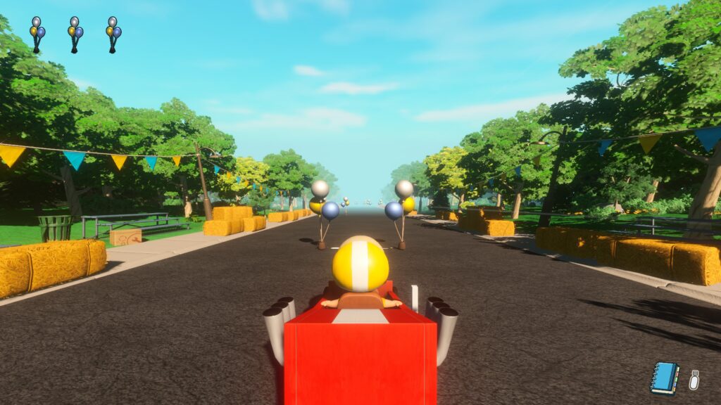 Snoopy & The Great Mystery Club: going down the hill on a soap box race mini-game