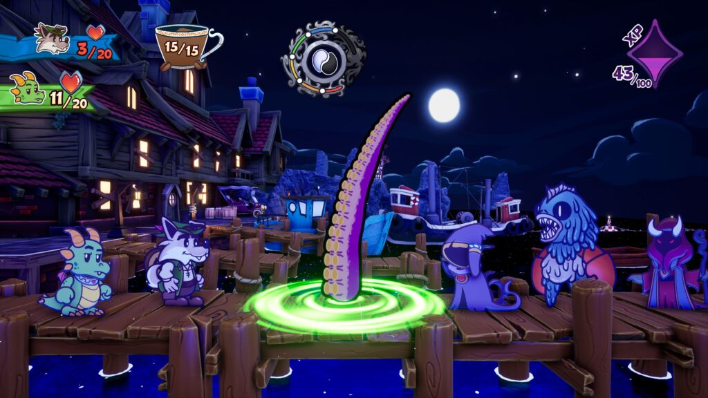 Escape from Ever After - Wolfgang and Tinder face a team of Cultists and Horrors from Innsbeak. A giant tentacle prepare to attack