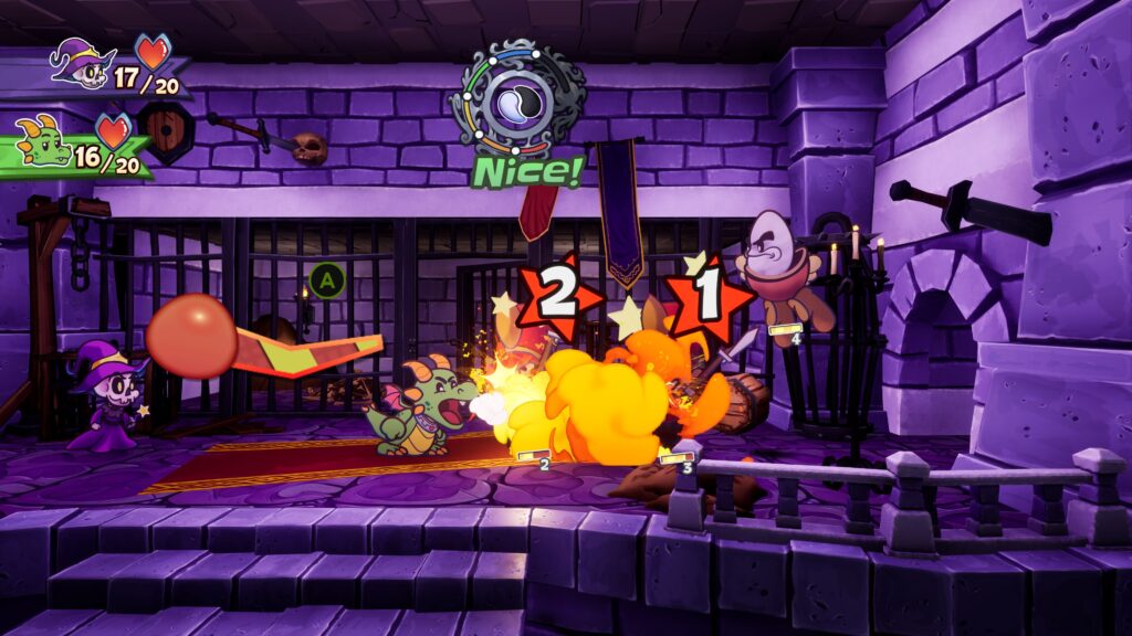Escape from Ever After - Tinder launches a flame attack against a team of fairy tale guards and a flying egg creature